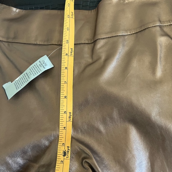 Cache Leather pants Bonze Gold  jeans size 12 Vintage Nwt - Picture 14 of 17